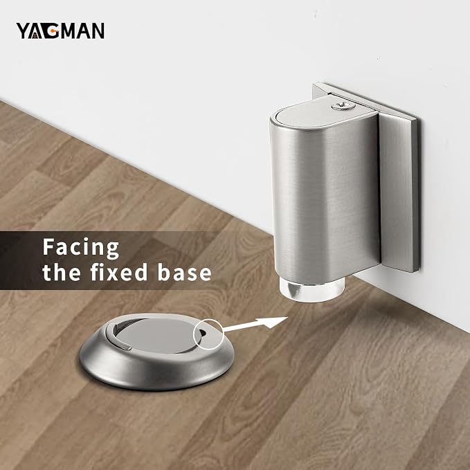 2 Pack Magnetic Door Stoppers Retractable Bottom of Door Holder No Drilling - Image 4