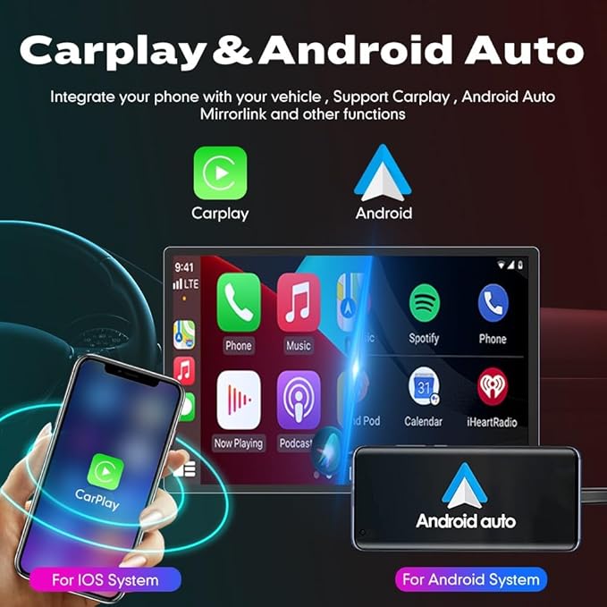 Kunfine CarPlay Android Auto Navigation Stereo GPS Radio Reverse Camera Display - Image 2