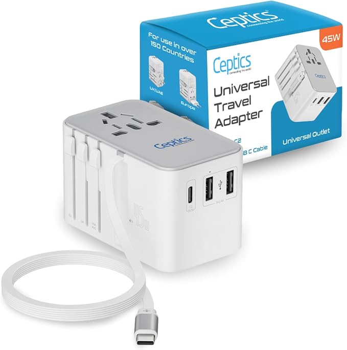 Ceptics 5 in 1 International Travel Adapter by Ceptics