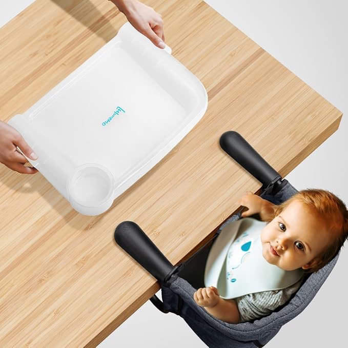 Hook On Chair with Removable Dining Tray, Portable Hook-On Chairs with Storage - Image 2