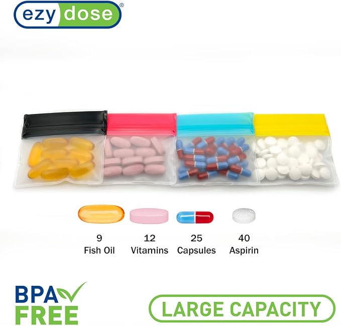 EZY DOSE Reusable 7-Day Pill Pouch Set, Durable Multi-Purpose Travel-Sized - Image 2