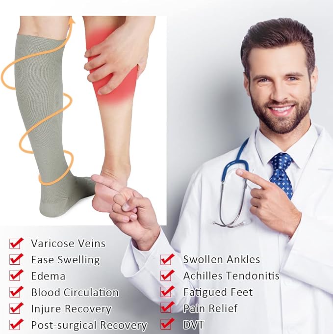 CASMON 2 Pairs Zipper Compression Socks - Image 5