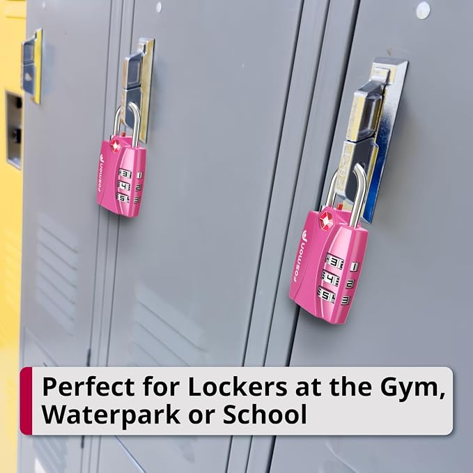 Fosmon TSA Approved Pink Locks for Luggage. Cute Locker Suitcase Lock - Image 7