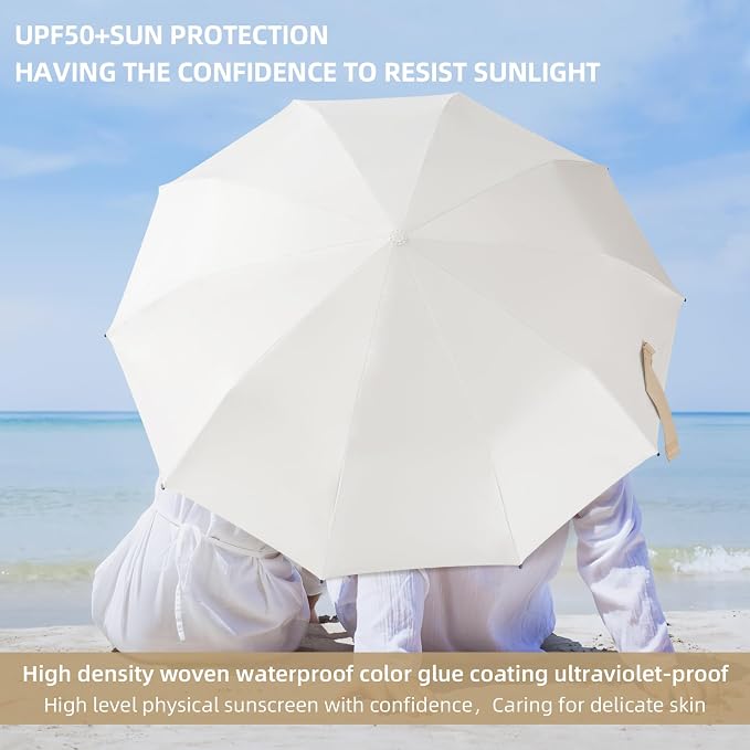 Folding Umbrella Anti-UV Compact Durable Folding Umbrella Auto Open Close - Image 9