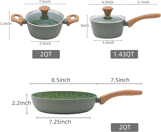 3-Piece Nonstick Pots and Pans Set - Image 2