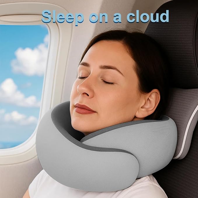 Neck Pillow for Traveling, Travel Neck Pillow for Airplanes, Smooth & Cooling - Image 3