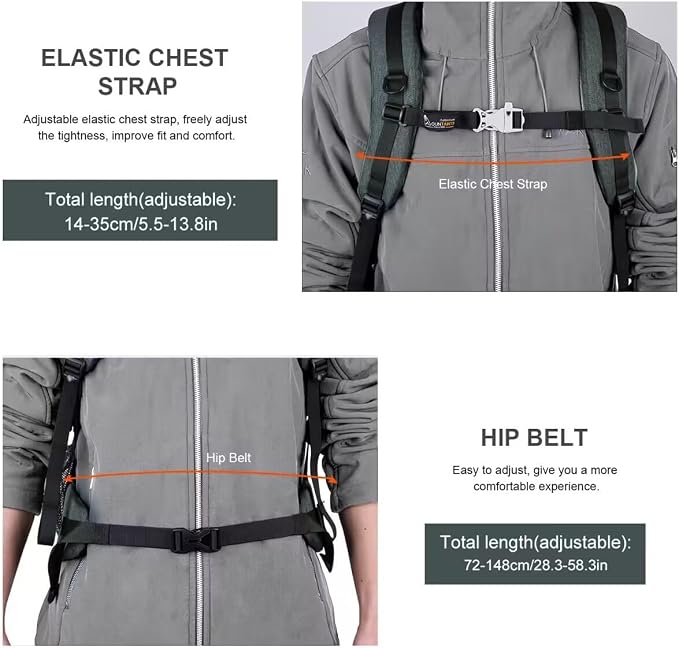 MOUNTAINTOP 40L Hiking Backpack Lightweight Travel Backpack - Image 3