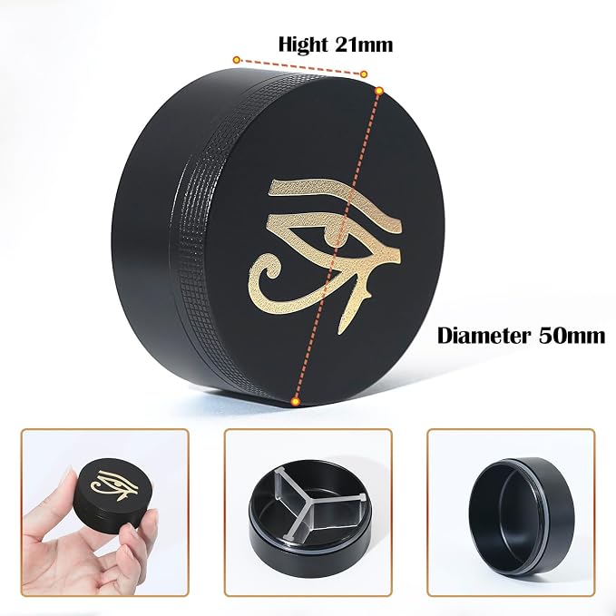 Small Pill Case 3 Compartments, Metal Round Portable Pill Box, Waterproof - Image 2