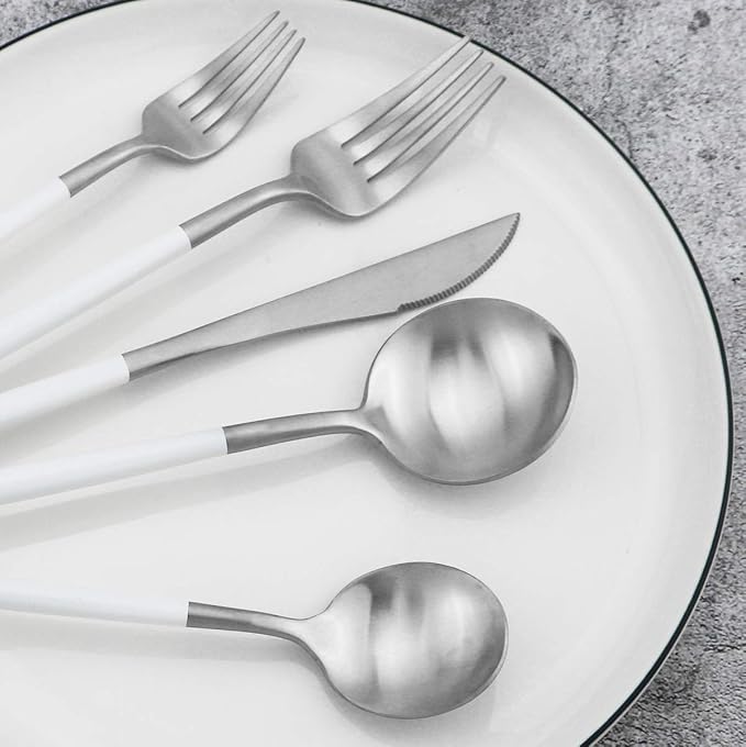 Gugrida 20-Piece 18/10 Stainless Steel Flatware Silverware, Luxury Dinnerware - Image 3
