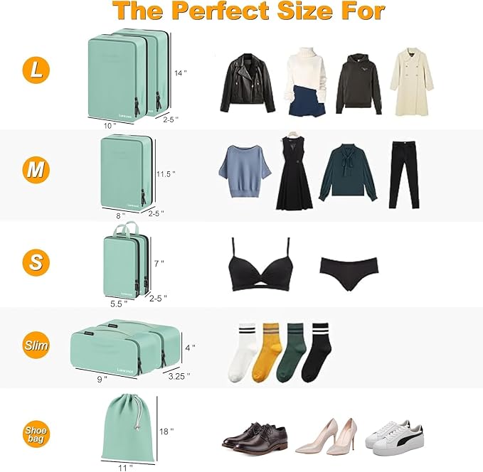 8 Set Compression Packing Cubes - Image 6