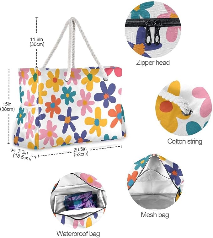 senya Large Beach Bags Totes Canvas Tote Shoulder Bag Soft Wave Water Resistant - Image 4