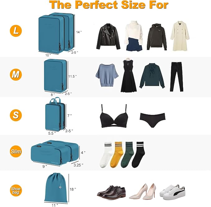 8 Set Compression Packing Cubes - Image 6