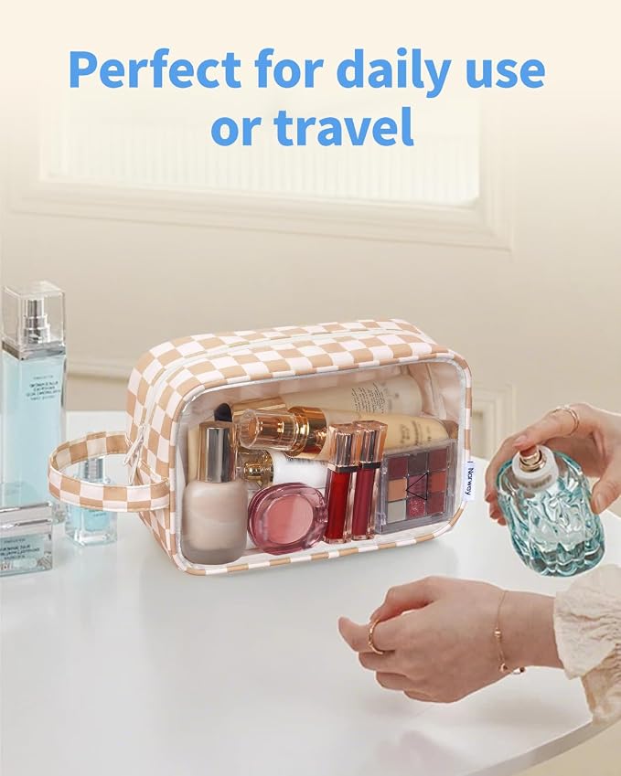 Narwey Clear Toiletry Bags for Traveling Women Men, Make Up Organizer, Skincare - Image 7