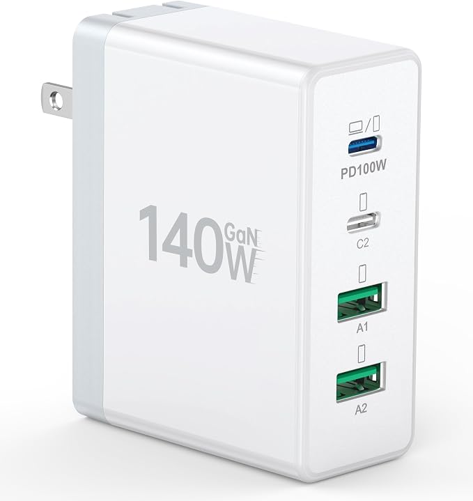 140W Mac Book Pro Charger, 4 Port Flat Charging Station by Dulums