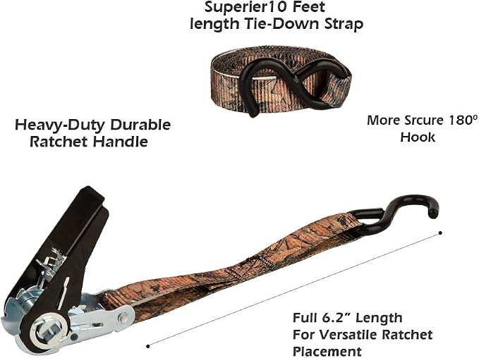 XSTRAP STANDARD Ratchet Tie Down Straps 4 Pk 10 Ft- 300 Lbs Load Cap- 900 Lbs - Image 2