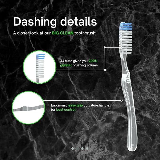 Dr. Nicks White & Healthy The Big Clean Large Toothbrush Medium Soft - Image 3