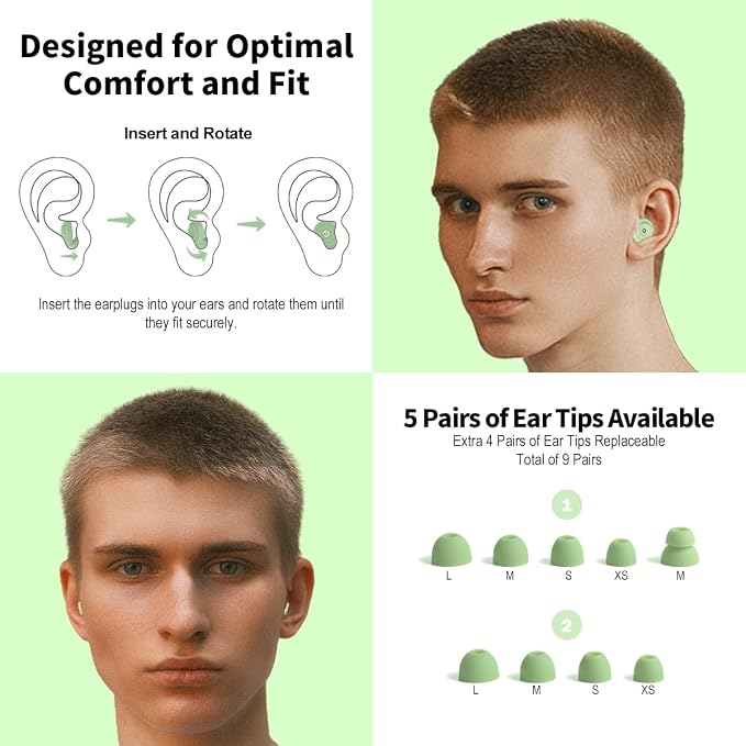 Ear Plugs for Sleeping Reusable Earplugs for Concerts Noise Cancelling Soft - Image 2