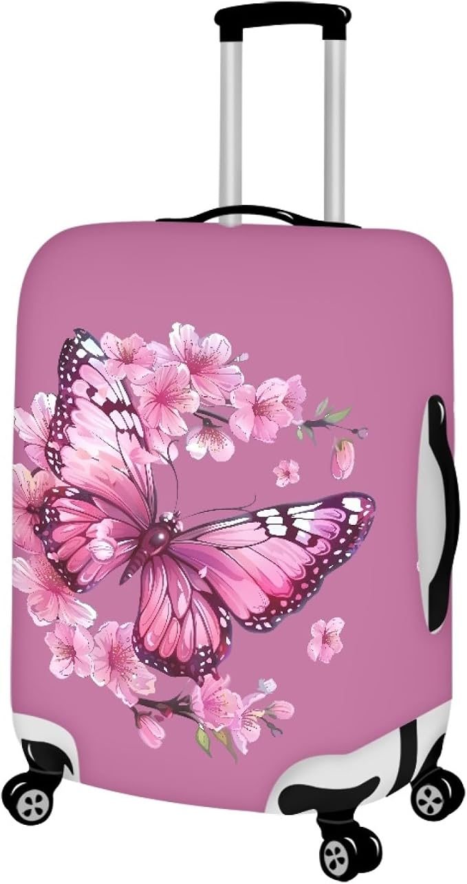 Purple Butterfly Luggage Cover Anti-scratch Baggage Suitcase Protector Fits - Image 2