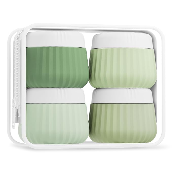 Travel Containers for Toiletries 4 Pack, TSA Approved Travel Size Toiletries by Mrsdry