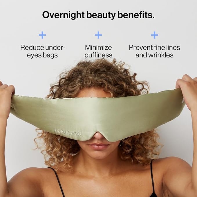 Dore & Rose Deep Sleep Mask Light Blocking, 23 Momme Mulberry Silk Eye Mask - Image 4