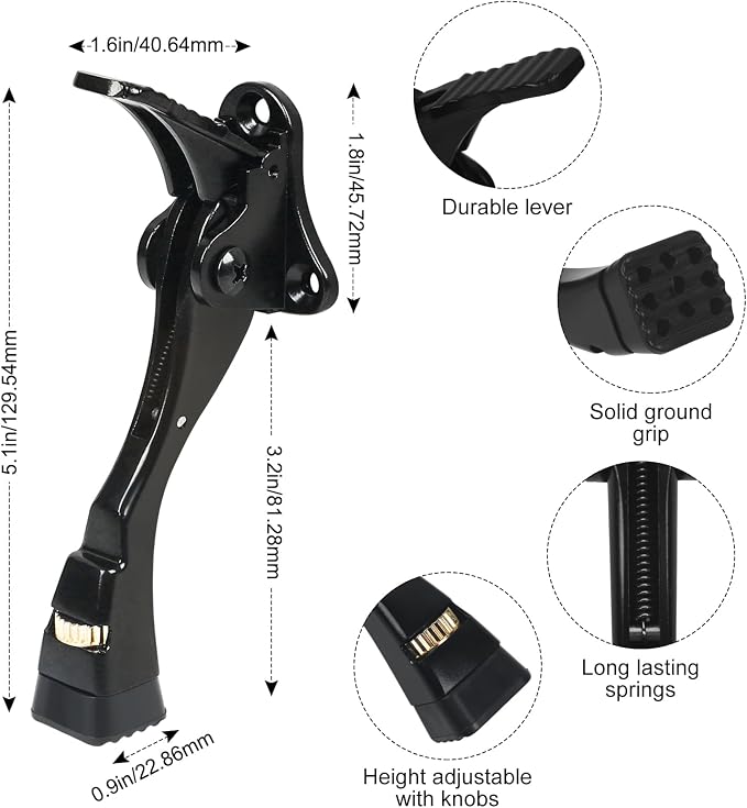 2 Packs Heavy Duty Kickdown Door Stopper, One Touch Adjustable Kickdown Door - Image 5