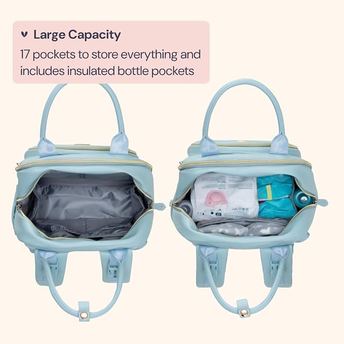 BabbleRoo Leather Diaper Bag Backpack - Image 4