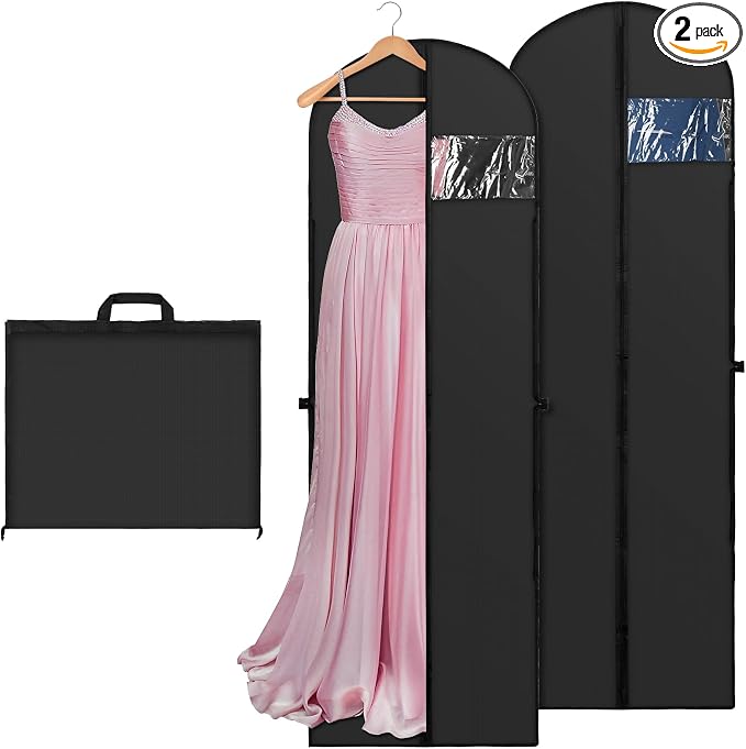 70" Long Garment Bags for Travel Dress, 2 Pack Dress Bags for Gowns, Garment by Yimomoyi