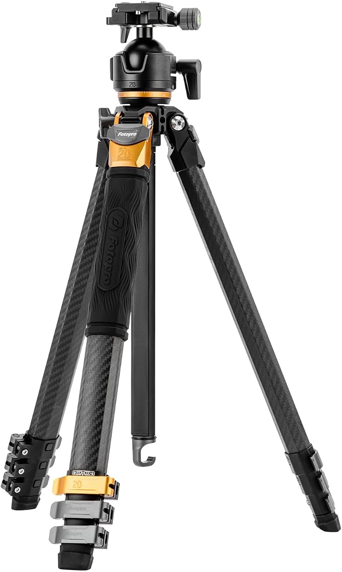 Fotopro Compact Carbon Fiber Travel Tripod, 60 inches Professional Heavy Duty by Fotopro