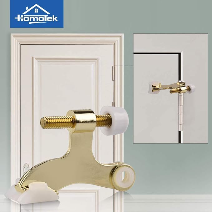 HOMOTEK 36 Pack Hinge Pin Bright Brass Door Stopper, Adjustable Deluxe Heavy - Image 6