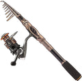 PLUSINNO Fishing Rod and Reel Combos Carbon Fiber Telescopic Fishing Pole by PLUSINNO
