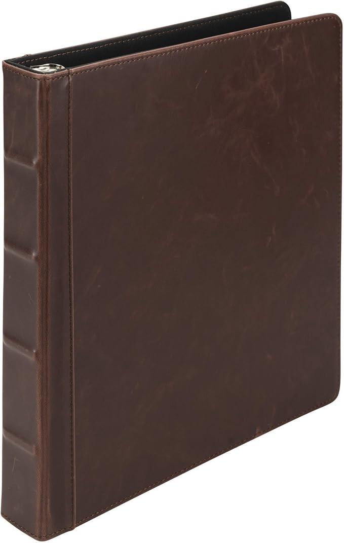 Samsill Vintage Leather 3 Ring Binder, Professional Organizer, 1 Inch Round Ring by Samsill