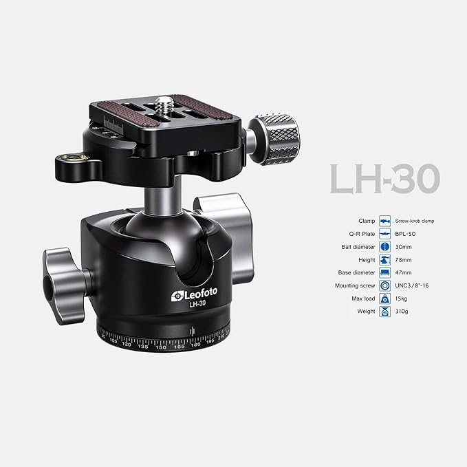 Leofoto Professional Camera Tripod, 4 Leg Sections, 360° Ball Head, Max Load - Image 4