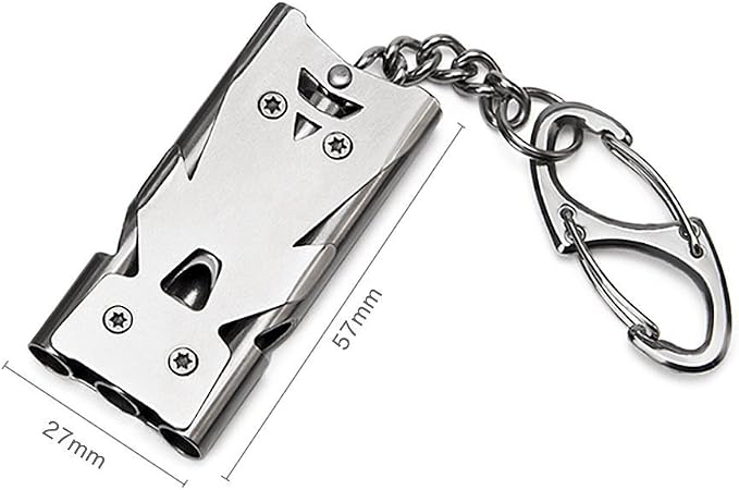 Whistle Emergency Whistles Keychain Rape Whistle Stainless Steel High Decibel - Image 6