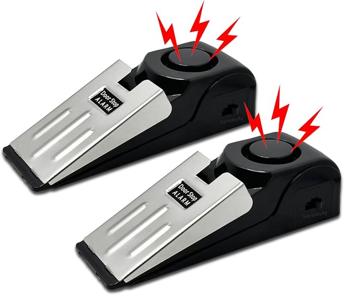 2 Pack Portable Door Stop Alarm, Door Stopper by HNHMT