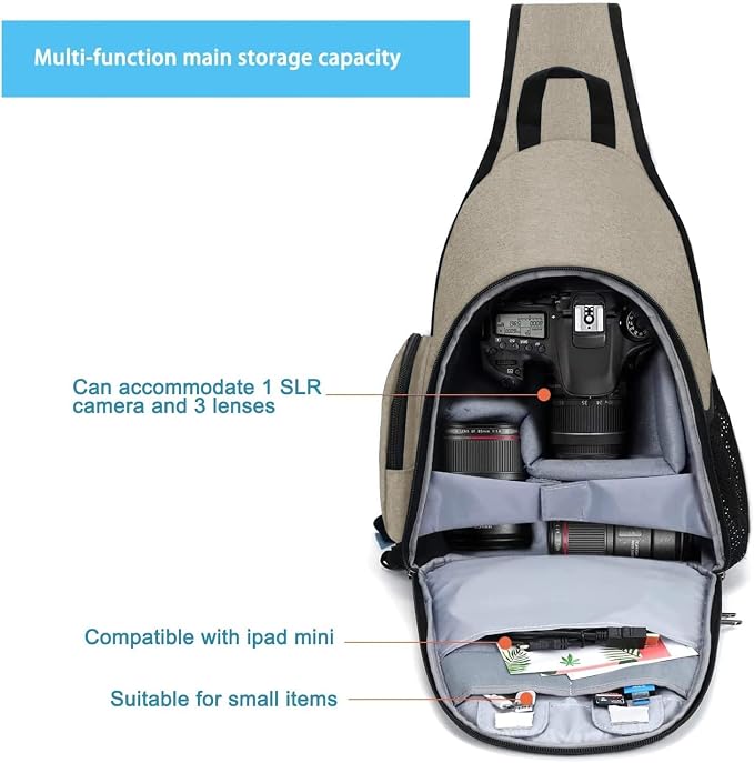 MOSISO Camera Bag Sling Backpack, DSLR/SLR/Mirrorless Full Open Camera Case - Image 2