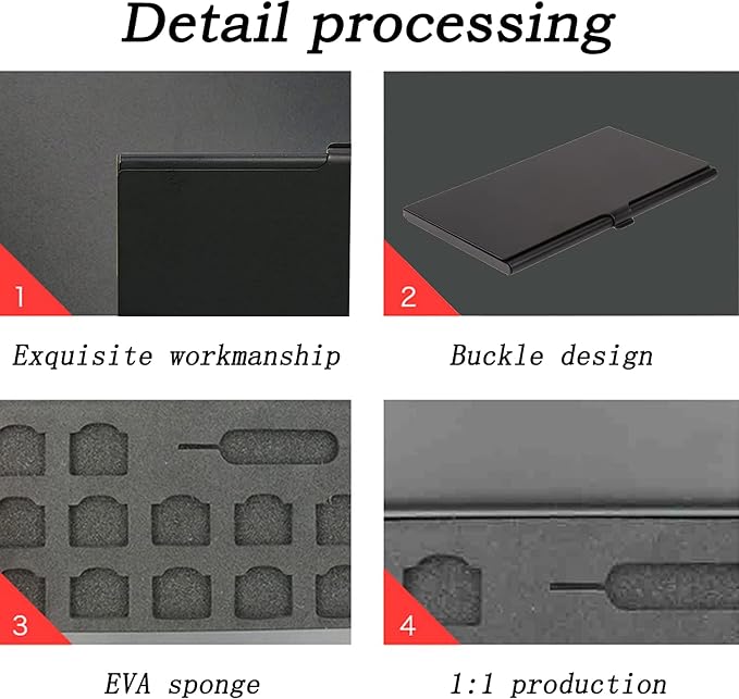 Aluminum SIM Card Case, 12 Slots Ultrathin Nano SIM Card Holder - Image 7