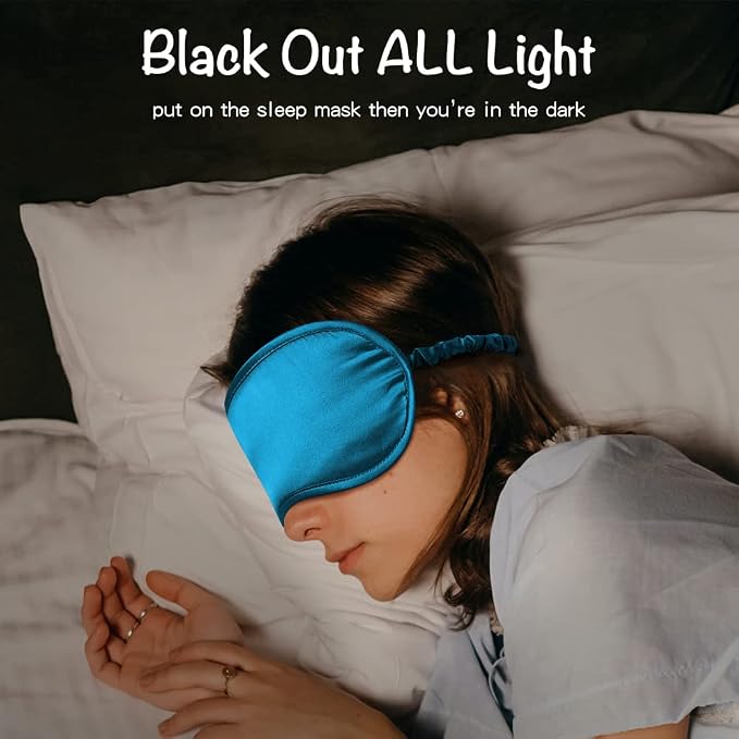 Breathable Silk Sleep Mask Blindfold, Elastic Blackout Eye Cover Headband - Image 3