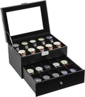 Uten 20-Slot Watch Box, 2-Layers PU Leather Watch Case by UTENHOMEGOODSCENTER