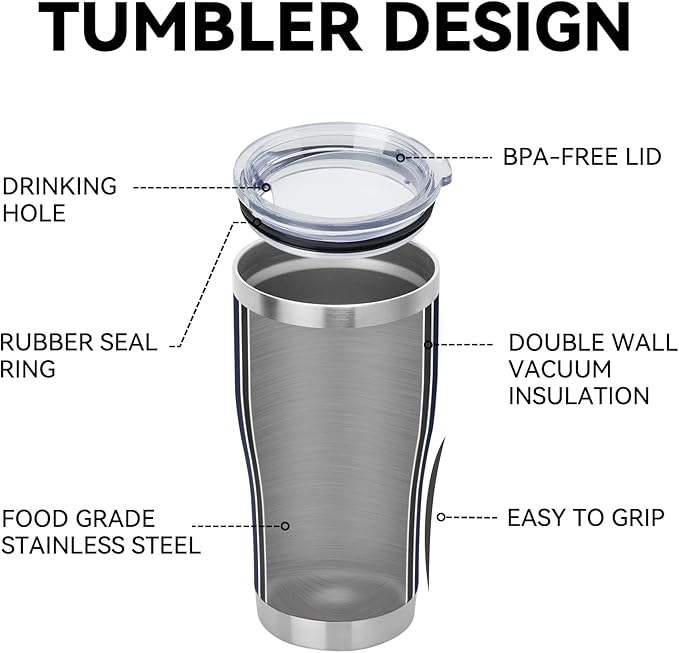 DOMICARE 20oz Tumbler with Lid Stainless Steel Tumblers Bulk, Double Wall - Image 4