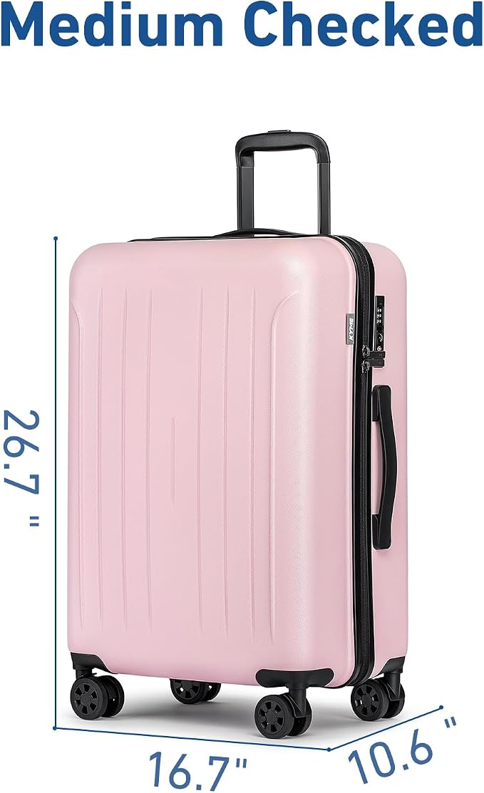 KYME Suitcase Hardshell With Double Spinner Wheels, PC+ABS TSA Lock Travel - Image 5