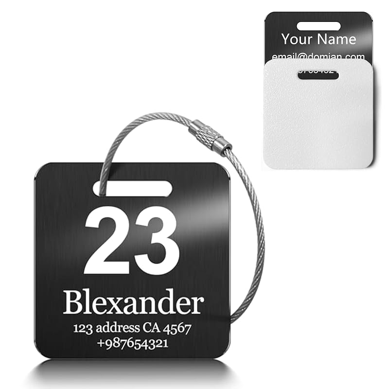 Customized Stainless Steel Luggage Tags: Personalize Your Suitcases, and Bags by PersonalizedPerfectionAwaits