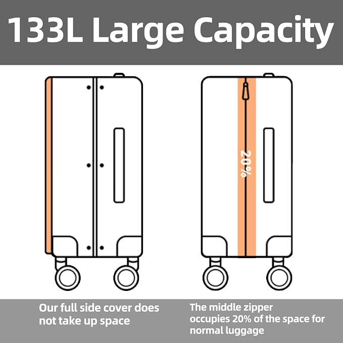 29 Inch Luggage with Expansion & Side Opening Design, 50 * 31*76cm, 117L~133L - Image 7