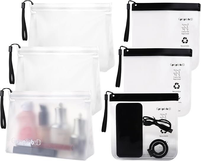 TSA Approved Toiletry Bags 6 Pack by Gpurplebud