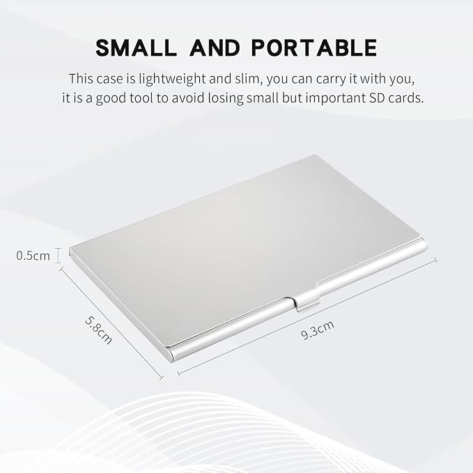 Aluminum SD Card Case, 9Slots Ultrathin SD Card Holder, Memory Card Storage - Image 3