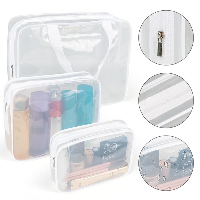 APREUTY Clear Makeup Bags, TSA Approved 6 Pcs Cosmetic Makeup Bags Set Clear PVC - Image 7