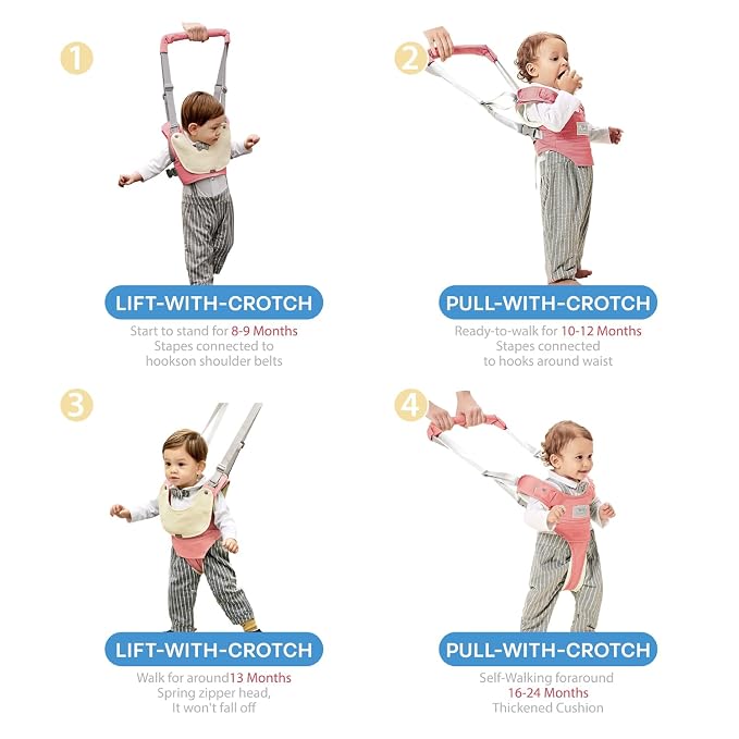 Baby Walking Harness-Handheld Assistant Belt- Toddler Infant Walking Aid - Image 8