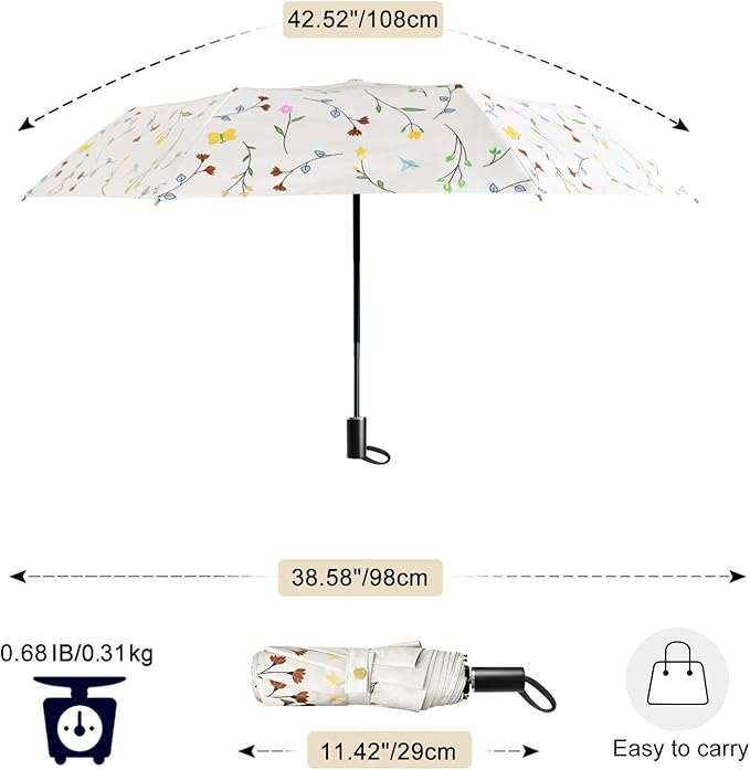 Cuby UV Sun Umbrella Compact Folding Umbrella lightweight Portable Manual - Image 6