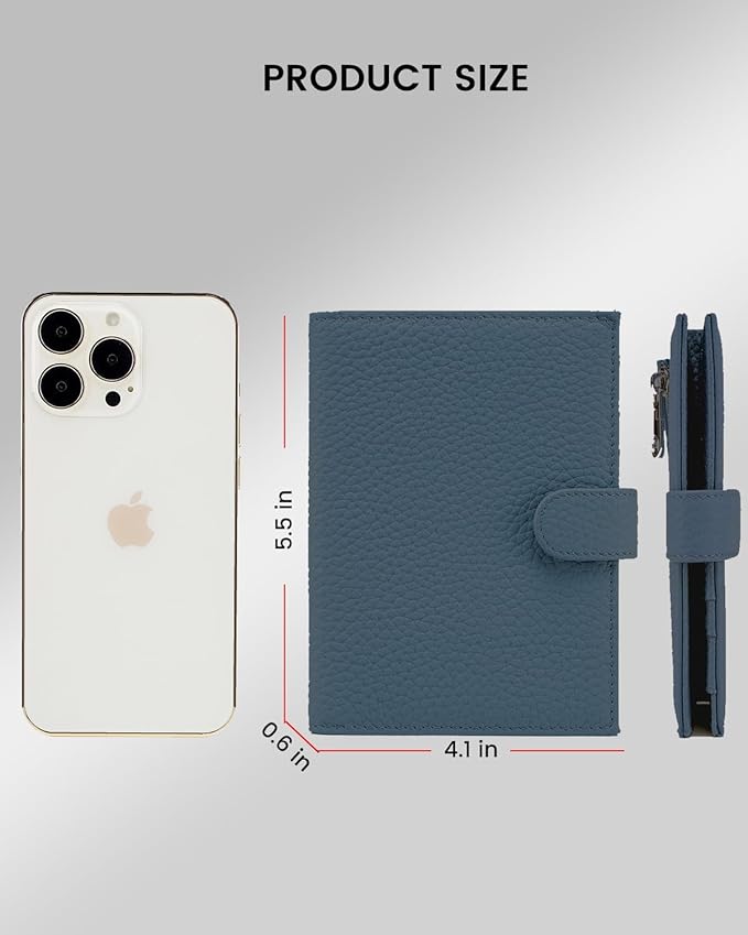 RFID Slim Passport Holder for Man & Women, Compact Leather Passport Wallet - Image 5
