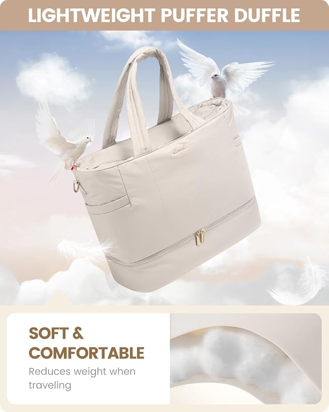 LOVEVOOK Travel Duffle Bag, Puffer Weekender Bags - Image 3