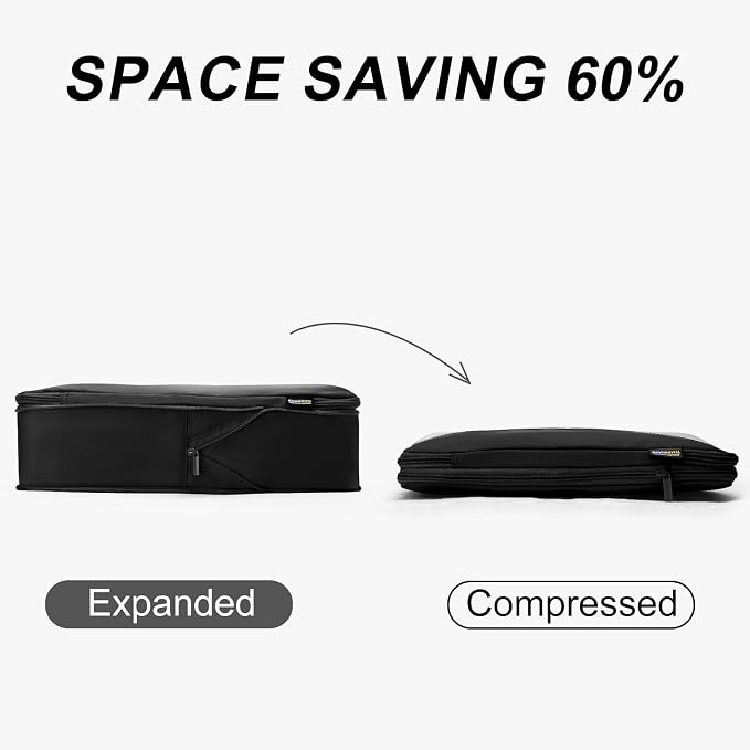 Compression Travel Packing Cubes, 6 Set Expandable Luggage Organizer Bags - Image 2